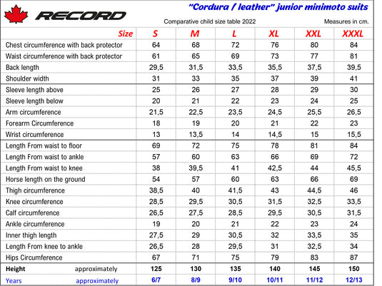 Record Zephir Z16 Junior Minimoto Suit